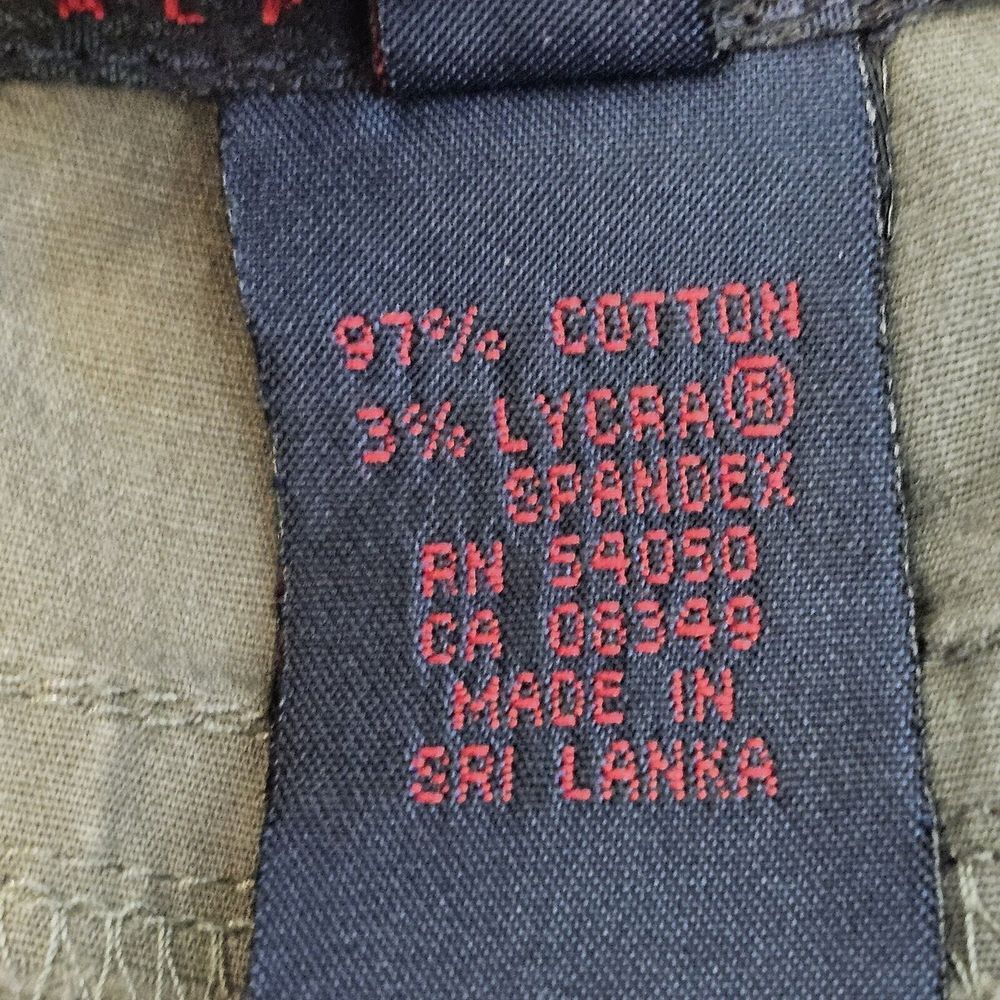 RALPH Ralph Lauren Vintage Capri Pants Pockets Logo Drawstring Green Cotton‎ 12 - Picture 12 of 16